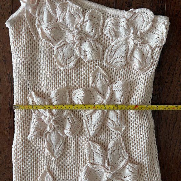 Crochet Dress. Size S. Beige. - Picture 6 of 7
